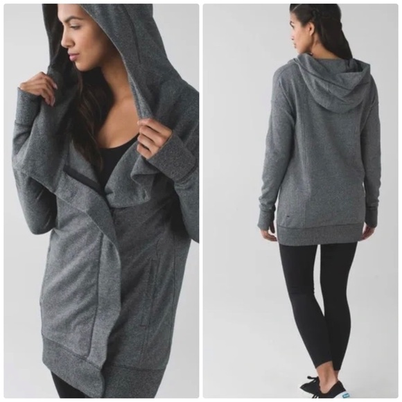 Lululemon Wrap Up Jacket Heathered Speckled Black SZ 6 - Picture 1 of 6
